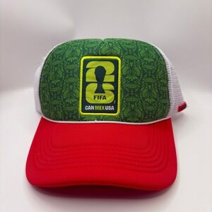 FIFA World Cup 26 Trucker Hat CAN MEX USA Red Green White Snapback Mesh Cap